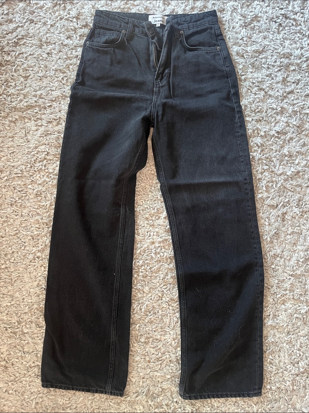 Reformation Black High Rise Wide-Leg High-Rise Jeans